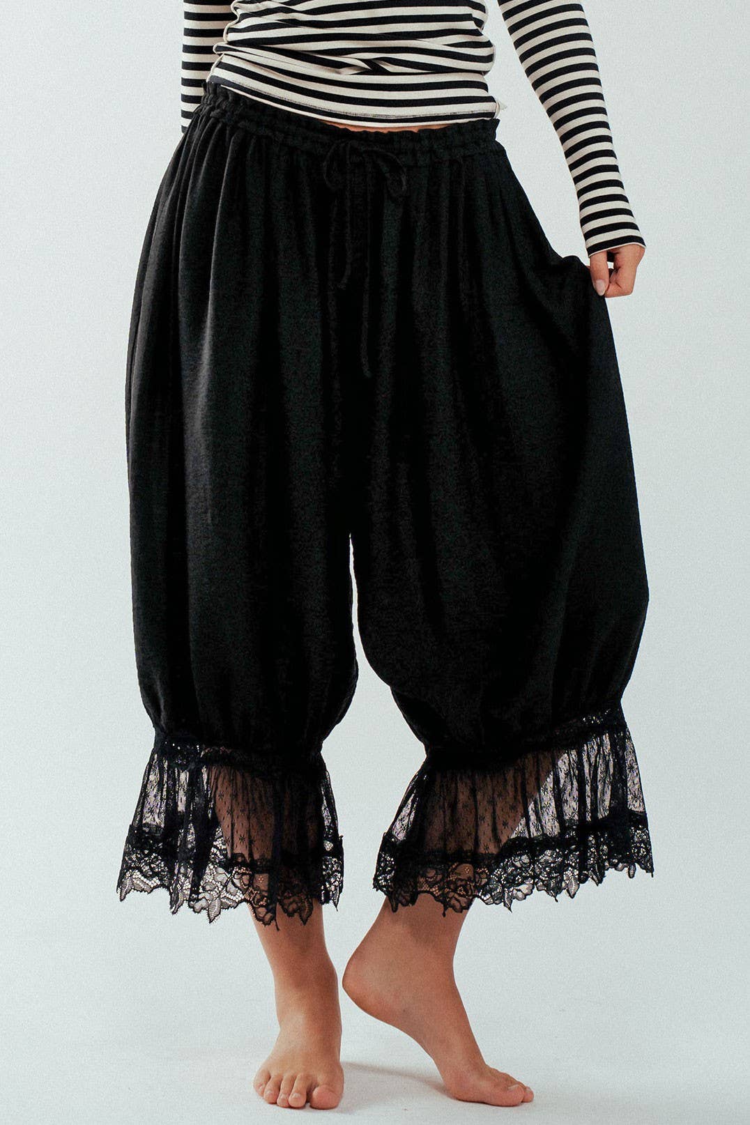 Black Lace Bloomer Pants