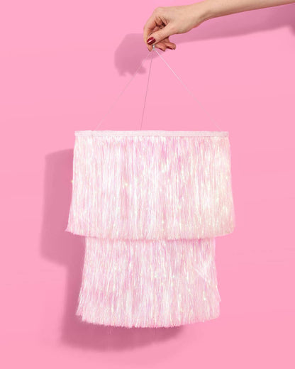 Iridescent White Party Chandelier