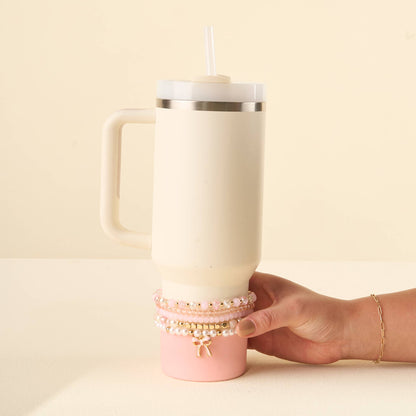 Tumbler Bracelet Stack-Coquette Charm