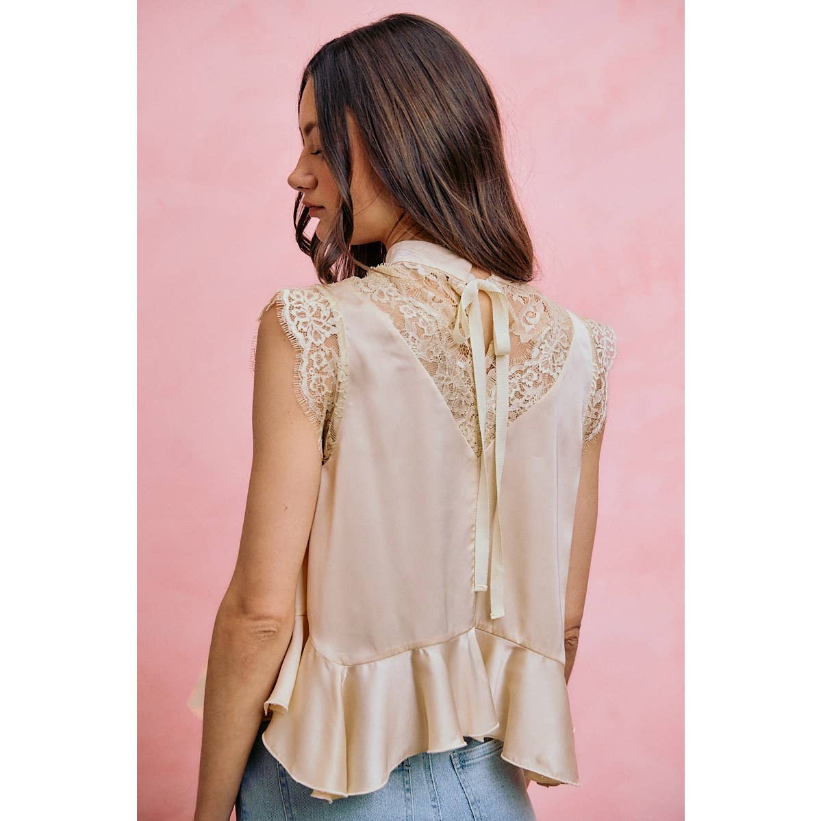 Satin Lace Top