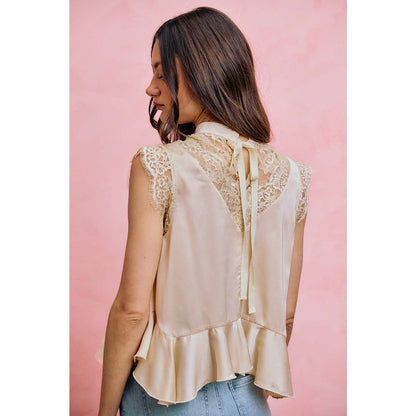 Satin Lace Top