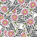 Cute Retro Flower Feminism Die Cut Sticker, Waterproof Stick