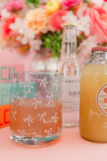 Pink Bows Cocktail Glass