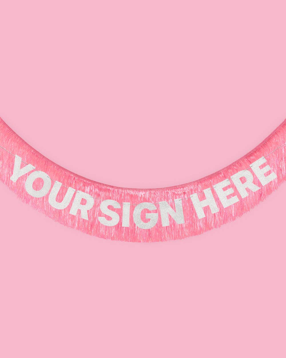 Pink Fringe Party Banner