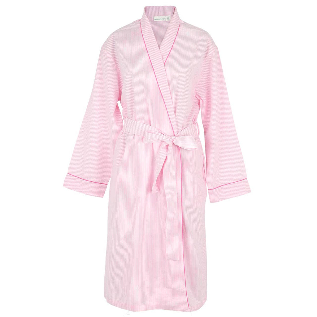 Pink Seersucker-Pink Robe