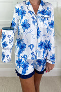 Blue Blossom Bow Pajama Set