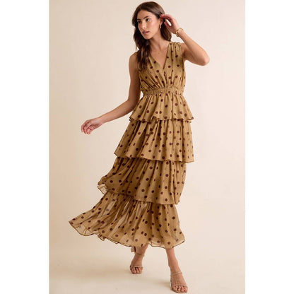 Brown & Pink Dots Dress