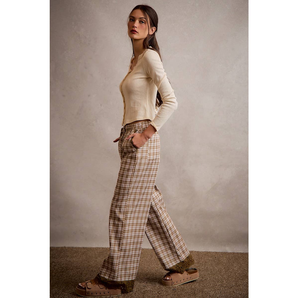 Plaid Pants Brown