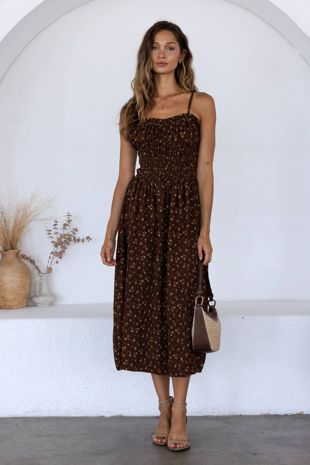 Flower Brown Dress