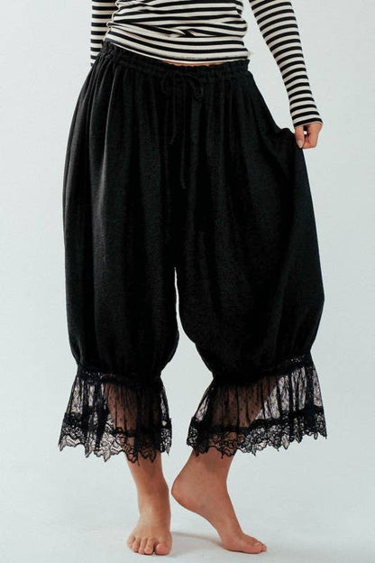 Black Lace Bloomer Pants