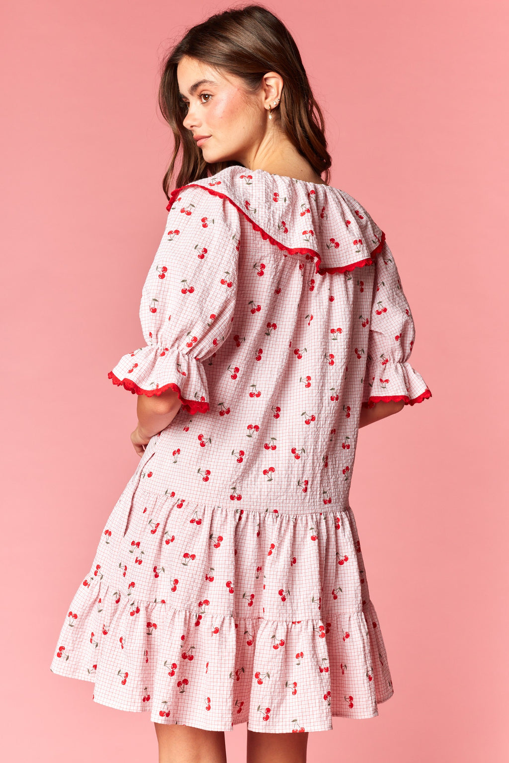 Cherry Ruffle Mini Dress