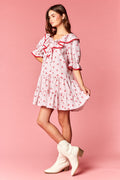 Cherry Ruffle Mini Dress