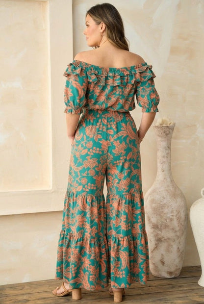 Queen Floral Off-shoulder Two-piece Set