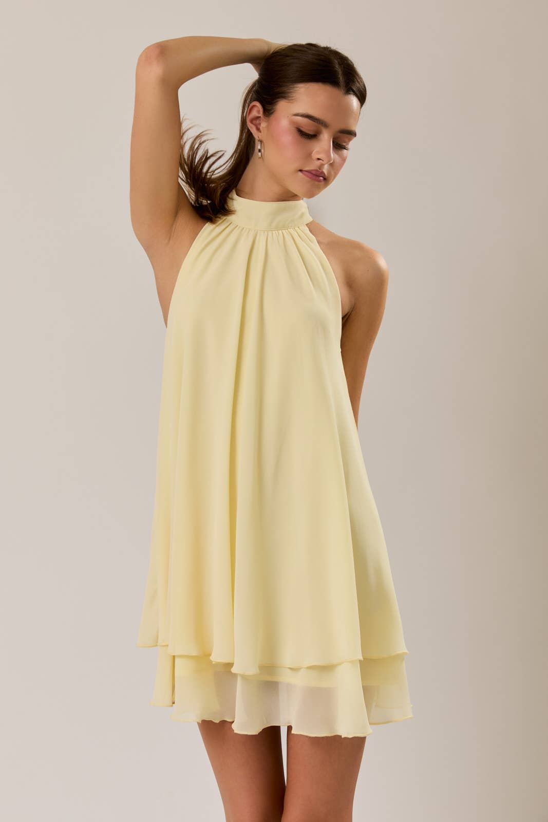 Butter Yellow Ruffle Dress