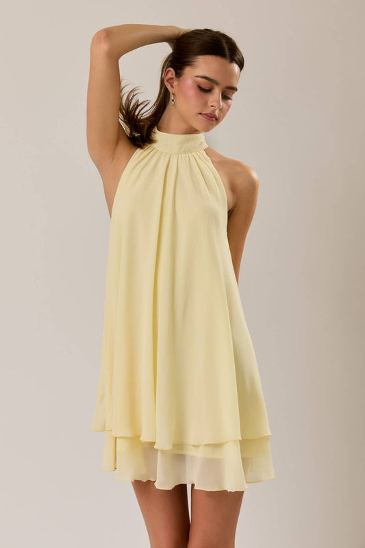 Butter Yellow Ruffle Dress