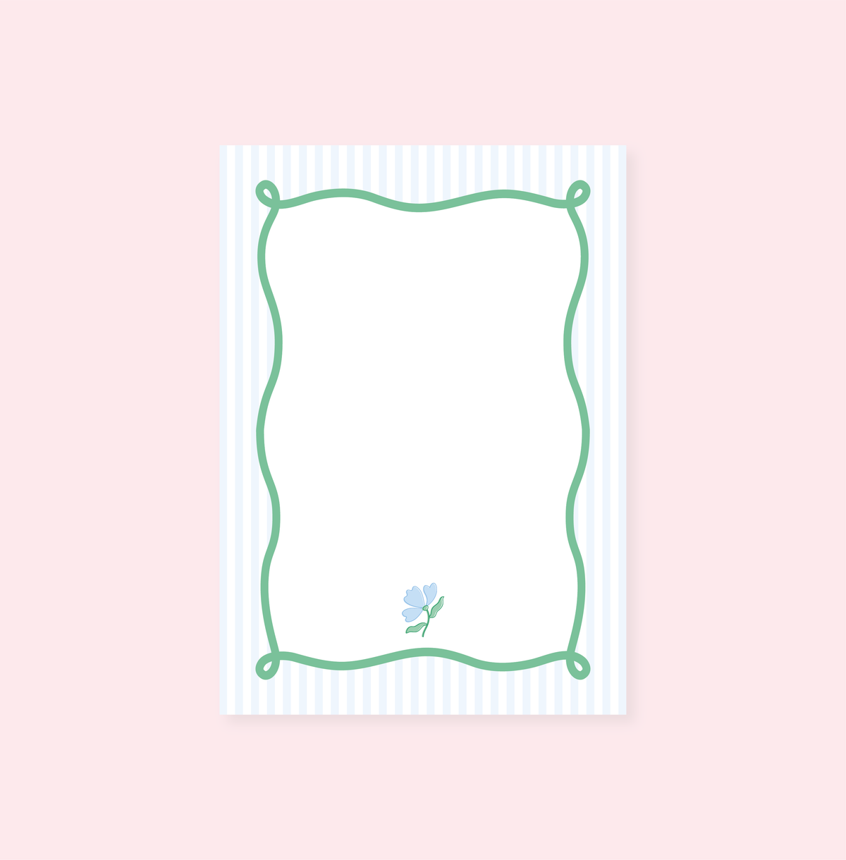 Blue Stripe Flower Notepad