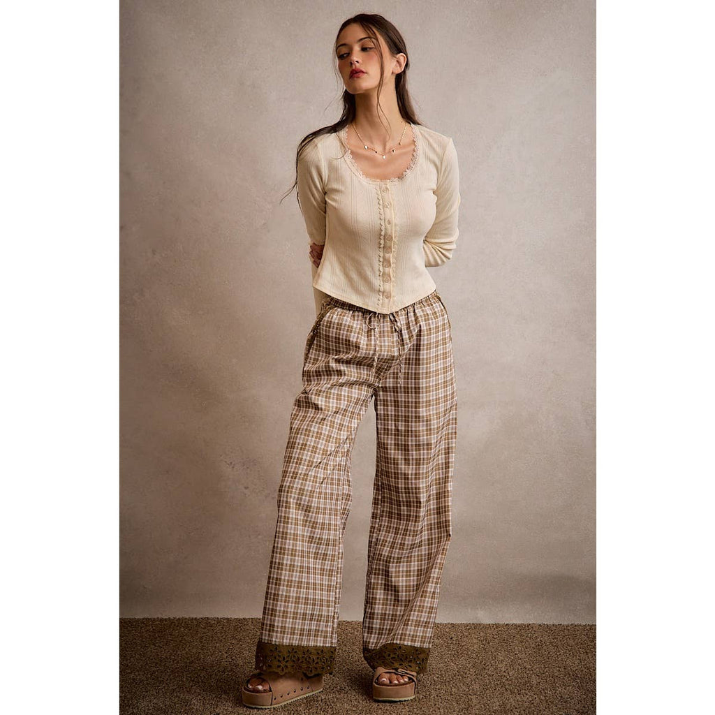 Plaid Pants Brown