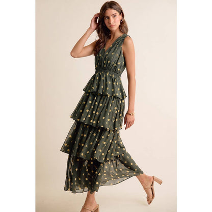 Brown & Pink Dots Dress