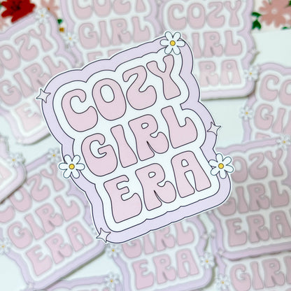 Cozy Girl Sticker, Aesthetic Retro Sticker, Preppy Coquette