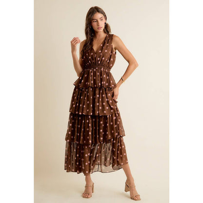 Brown & Pink Dots Dress