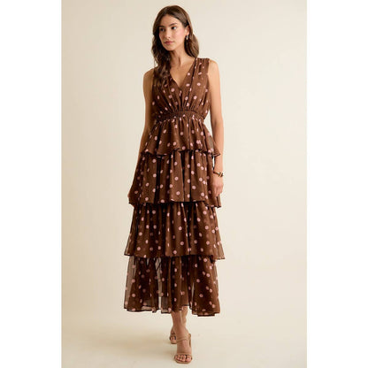 Brown & Pink Dots Dress