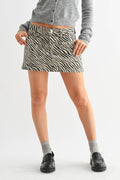 Zebra Print Micro Skirt With Slits