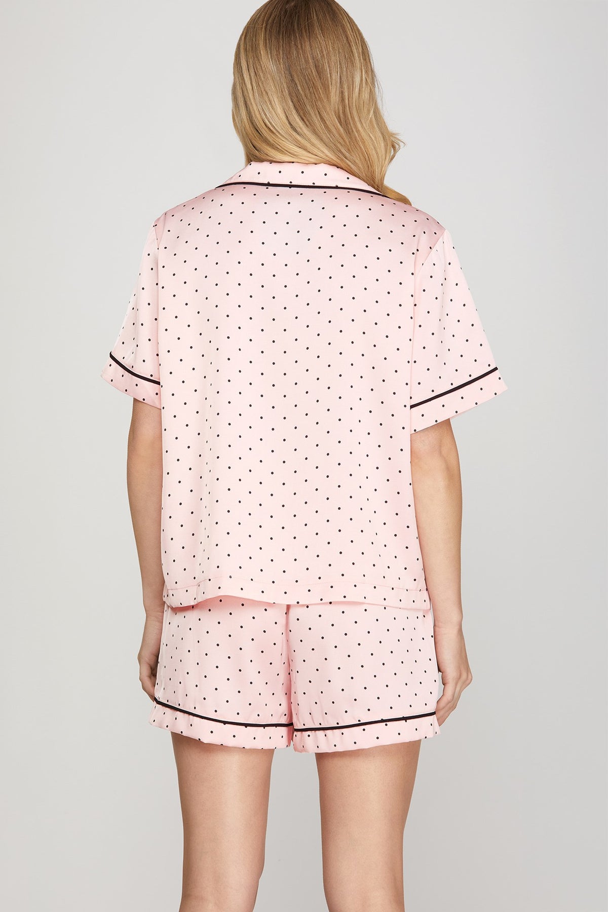 Pink and Black Polka Dot Set