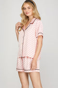 Pink and Black Polka Dot Set
