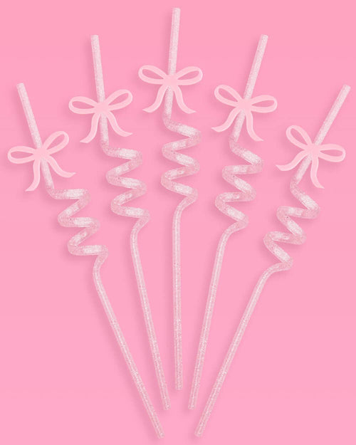 12 Reusable Bow Straws