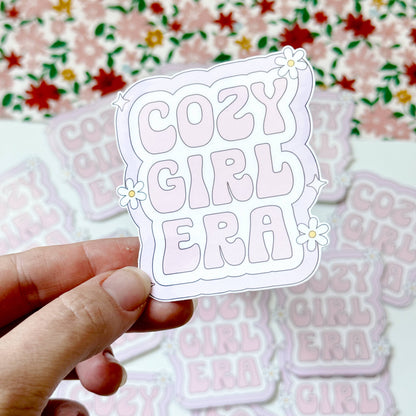 Cozy Girl Sticker, Aesthetic Retro Sticker, Preppy Coquette