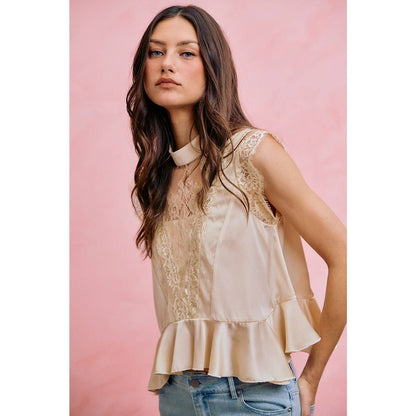 Satin Lace Top