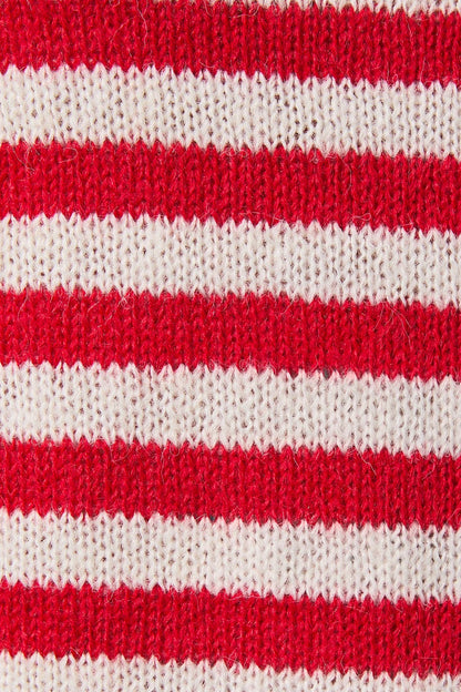 Red & White Stripe Tie Shirt