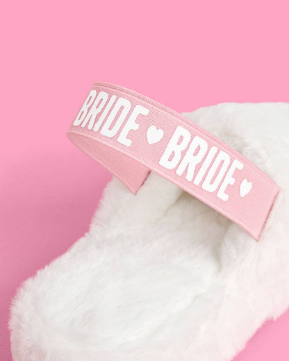 White Bride Fur Slippers