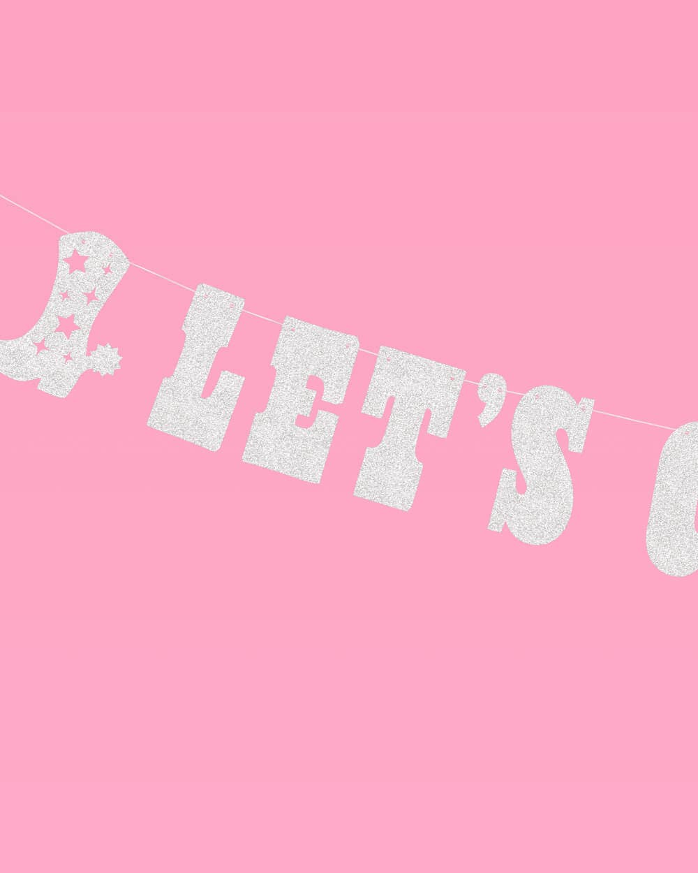 Rodeo Let's Go Girls Glitter Banner