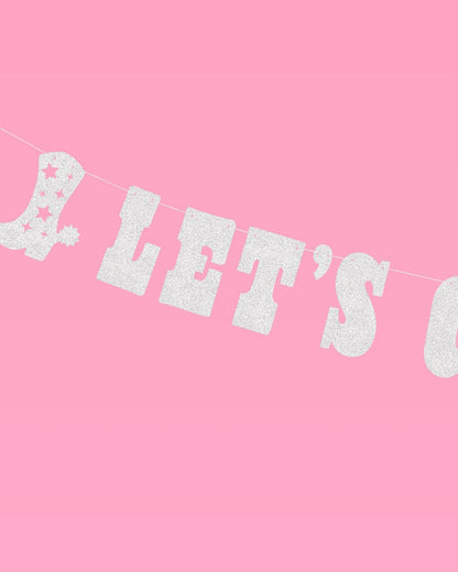 Rodeo Let's Go Girls Glitter Banner