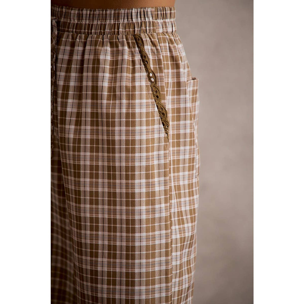 Plaid Pants Brown