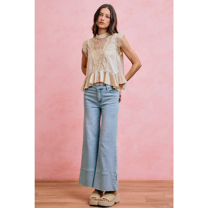 Satin Lace Top