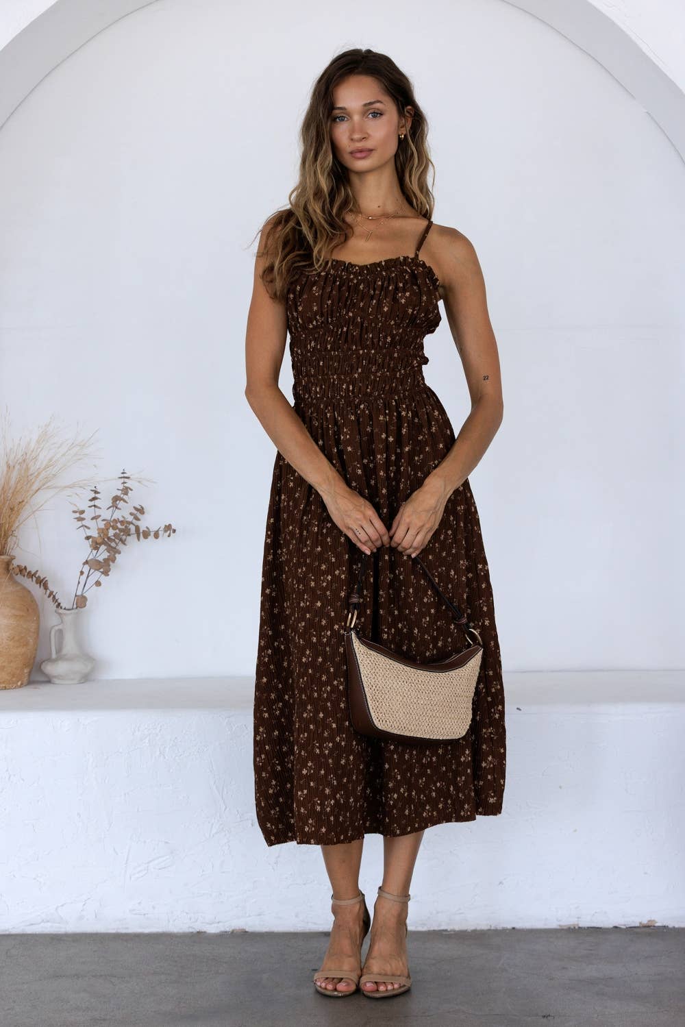 Flower Brown Dress