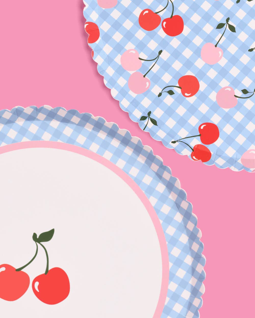 Cherry Gingham Paper Plates - 9", 24 count