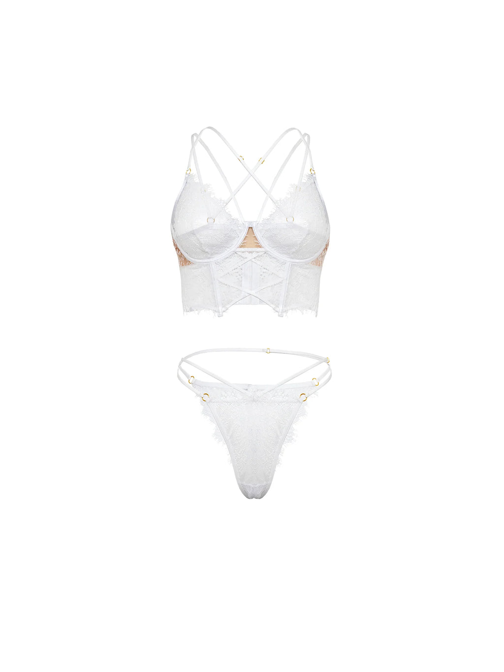 Indie Sheer White Bra Set