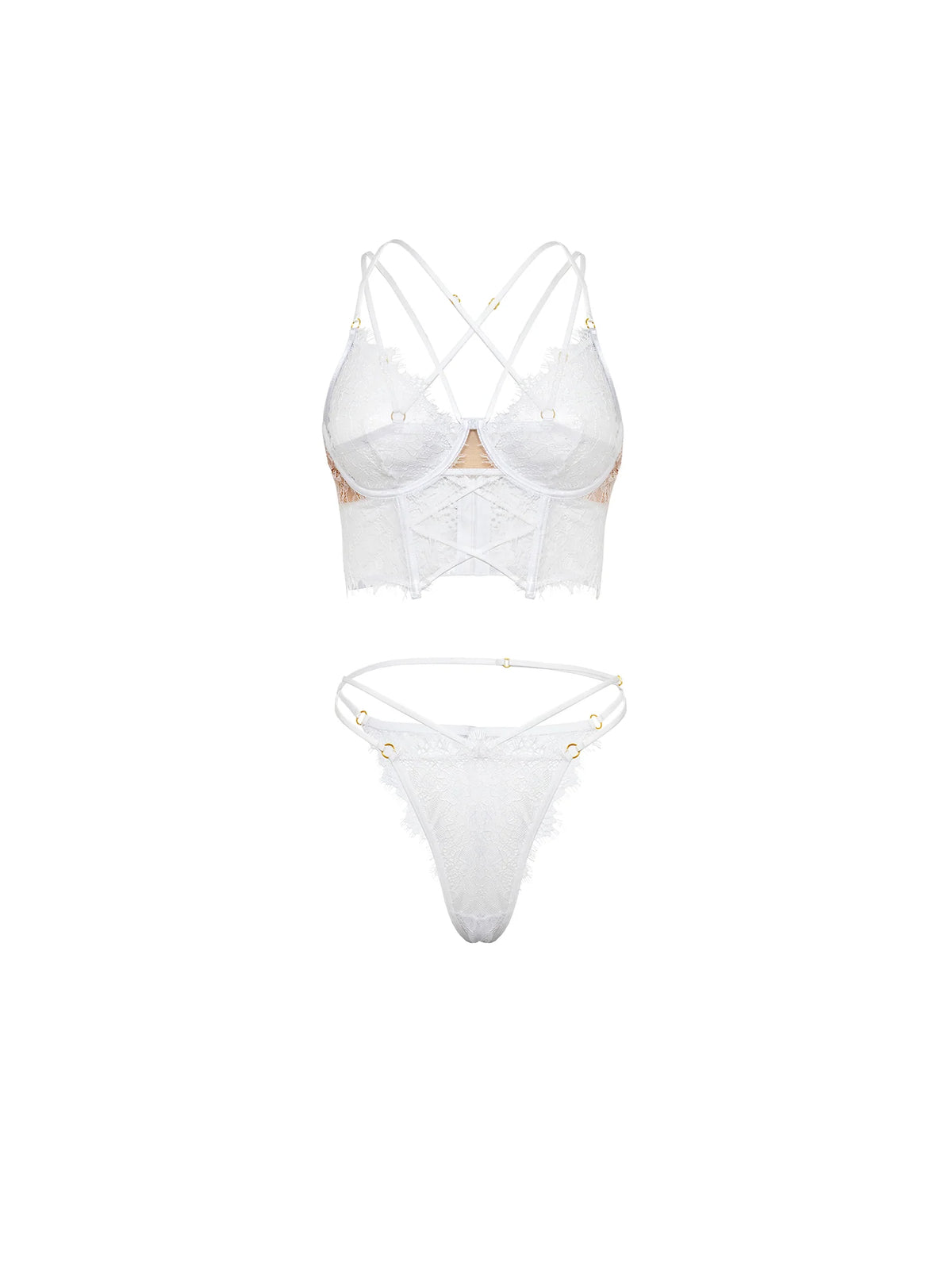 Indie Sheer White Bra Set