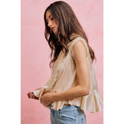 Satin Lace Top