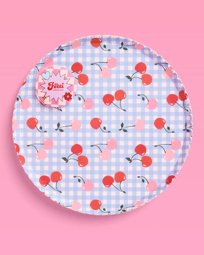 Cherry Gingham Paper Plates - 9", 24 count