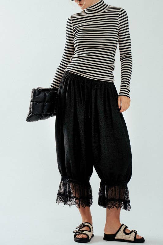 Black Lace Bloomer Pants