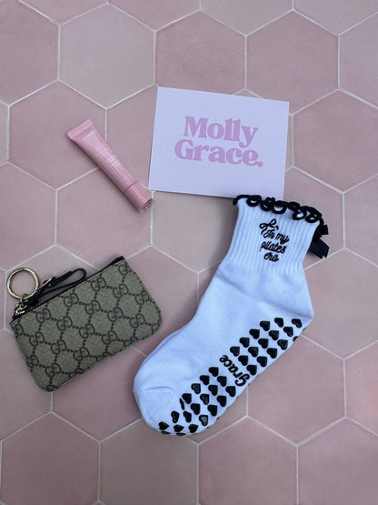 In my Pilates era black and white grip sock
