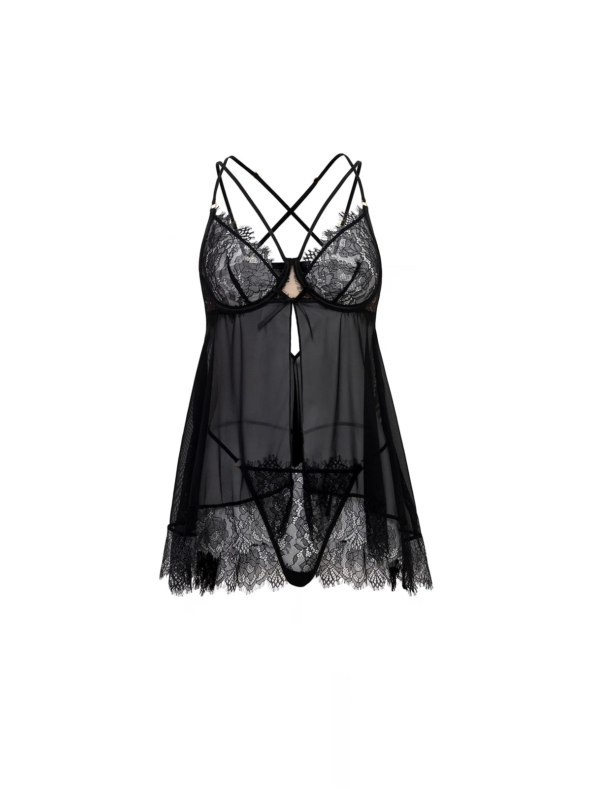 Indie Sheer Black Babydoll