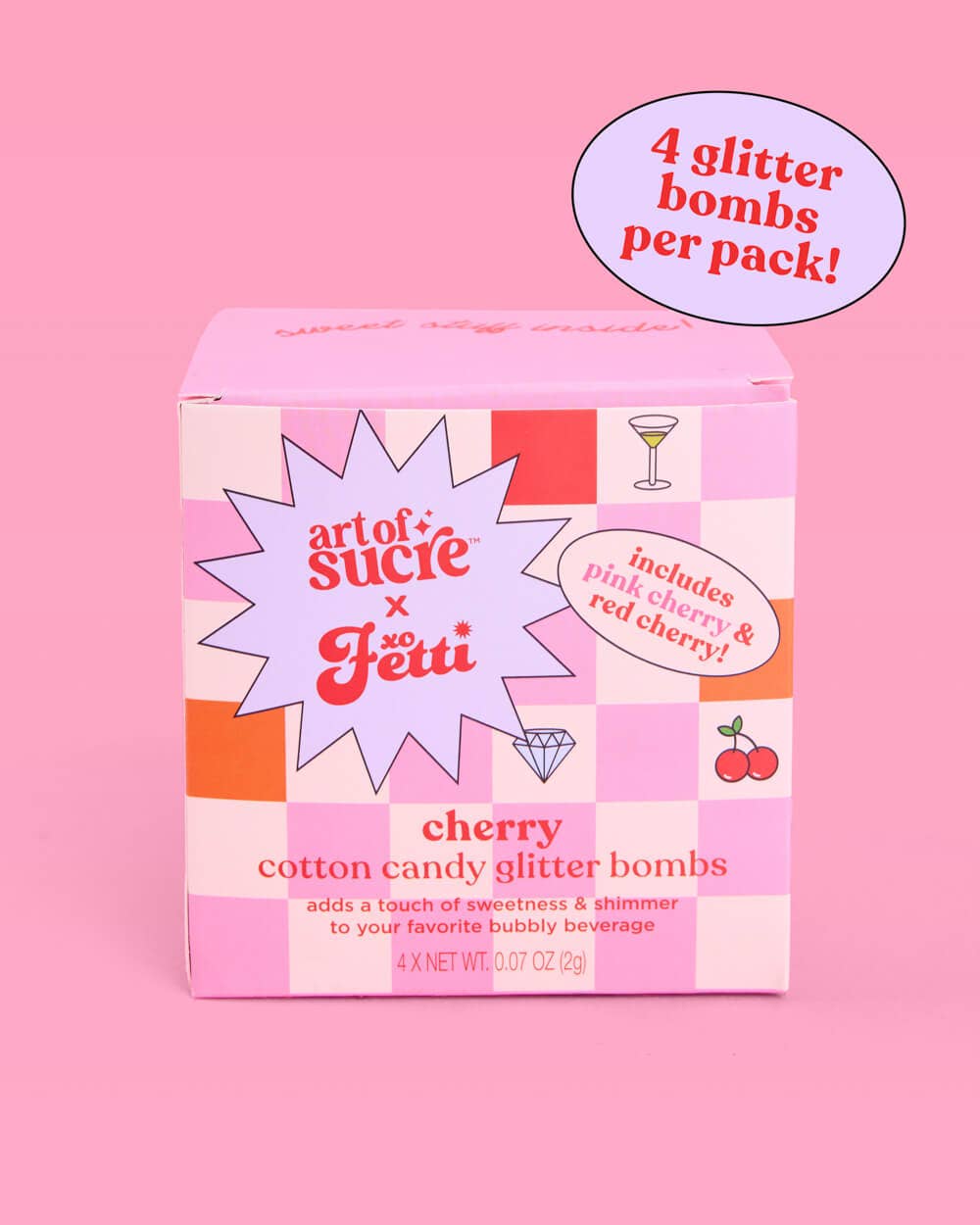 Cherry Cotton Candy Glitter Bombs