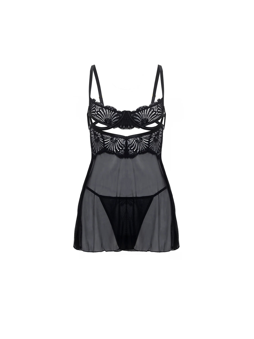 Shayna Peek-A-Boo Babydoll Dress