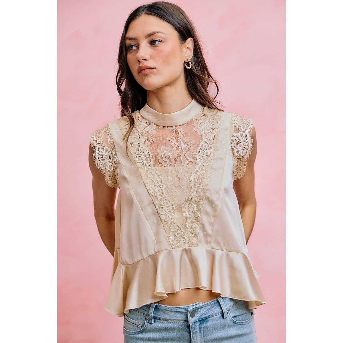 Satin Lace Top