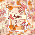 Kindle Girl Fall Sticker, Kindle Girl Sticker, Kindle Sticke